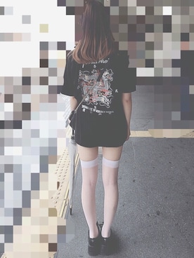 「blackmeans（ブラックミーンズ）のアイテム（トップス）」を使った、ainaさん（レディース・164cm）の夏コーディネート