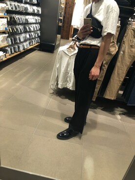 「Lui's（ルイス）のナローベルト（ベルト）」を使った、じんさん（メンズ・177cm）の夏コーディネート