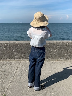 「nice claup」｜「アイテム（帽子）」を使った、nanaさん（レディース・158cm）の夏コーディネート