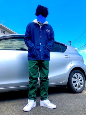 「GLOBAL WORK（グローバルワーク）のアイテム（カバーオール）」を使った、リョーマさん（メンズ・158cm）の春コーディネート