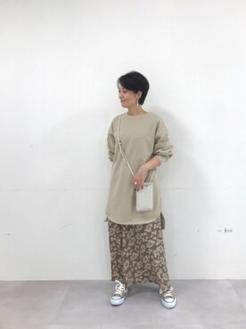「RIVEDROITE」｜「アイテム（スウェット）」を使った、rd_mioさん（レディース・153cm）の冬コーディネート