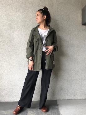 「カシュクール」｜「アイテム（ブルゾン）」を使った、Reiさん（レディース・156cm）の秋コーディネート
