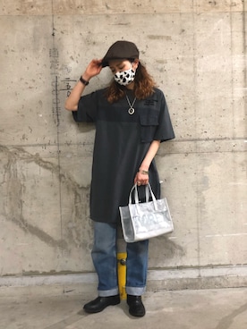 「AVIREX（アヴィレックス）のアイテム（ハンチング/ベレー帽）」を使った、Reiさん（レディース・156cm）の春コーディネート