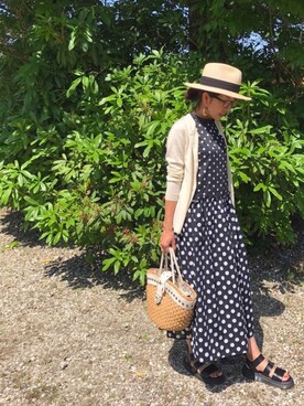 「ドットワンピ」｜「アイテム（アナログ腕時計）」を使った、yurryさん（レディース・159cm）の春コーディネート