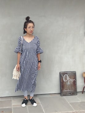 「WEGO（ウィゴー）のWEGO/マクラメ巾着ショルダーバッグ（ショルダーバッグ）」を使った、yurryさん（レディース・160cm）の夏コーディネート