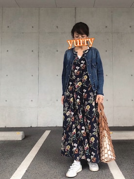 「FREE'S MART（フリーズマート）のアイテム（デニムジャケット）」を使った、yurryさん（レディース・160cm）の春コーディネート