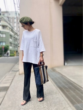 「COMME CA DU MODE（コムサデモード）のアイテム（ハンチング/ベレー帽）」を使った、yurryさん（レディース・160cm）の秋コーディネート