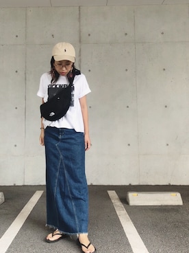 「メガネ女子」｜「アイテム（ビーチサンダル）」を使った、yurryさん（レディース・160cm）の夏コーディネート