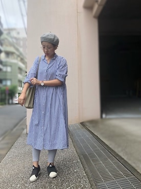 「プリーツバッグ」｜「アイテム（帽子）」を使った、yurryさん（レディース・159cm）の秋コーディネート