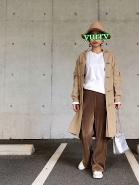 「sakishimatokyo（サキシマトーキョー）のアイテム（ノーカラージャケット）」を使った、yurryさん（レディース・159cm）の春コーディネート