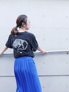 「pushBUTTONのアイテム」を使った、1991downtownさん（レディース・162cm）の夏コーディネート