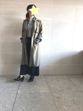 「トレンチ」｜「アイテム（ブルゾン）」を使った、miiさん（レディース・162cm）の春コーディネート
