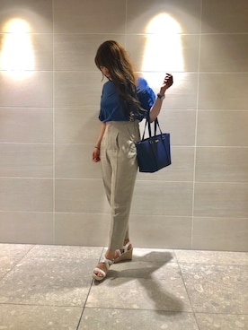 「Daniel Wellington（ダニエルウェリントン）の【Daniel Wellington】レザーバンド３６ＭＭ（アナログ腕時計）」を使った、miiさん（レディース・163cm）の夏コーディネート