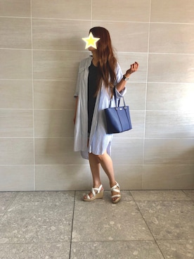 「Daniel Wellington（ダニエルウェリントン）の【Daniel Wellington】レザーバンド３６ＭＭ（アナログ腕時計）」を使った、miiさん（レディース・163cm）の夏コーディネート