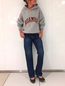 「アイテム（パンプス、グリーン系）」を使った、葉月さん（レディース・155cm）の秋コーディネート