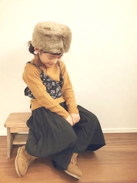 「リブタートルネック」｜「アイテム（その他）」を使った、m.yさん（キッズ・110cm）の冬コーディネート
