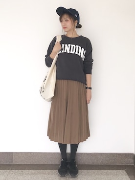 「TODAY'S SPECIAL（トゥデイズスペシャル）のMARCHE BAG/マルシェバッグ（エコバッグ/サブバッグ）」を使った、wei☆chanさん（レディース・166cm）の秋コーディネート