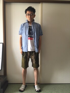 「MK MICHEL KLEIN HOMME （エムケーミッシェルクランオム）のアイテム（パンツ）」を使った、golden.Kさん（メンズ・166cm）の夏コーディネート