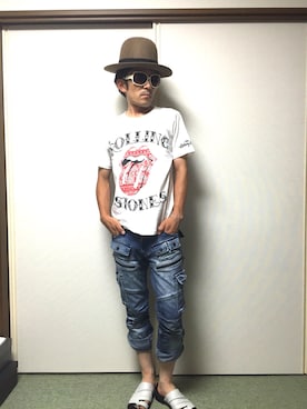 「TORNADO MART（トルネードマート）のアイテム（帽子）」を使った、golden.Kさん（メンズ・166cm）の夏コーディネート