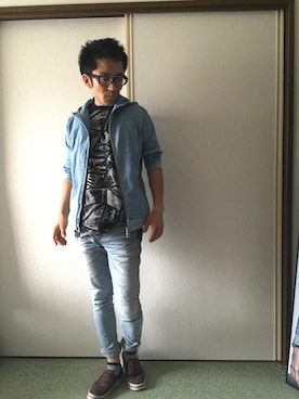 「MK MICHEL KLEIN HOMME （エムケーミッシェルクランオム）のアイテム（スリッポン）」を使った、golden.Kさん（メンズ・166cm）の夏コーディネート