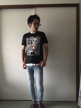 「MK MICHEL KLEIN HOMME （エムケーミッシェルクランオム）のアイテム（スリッポン）」を使った、golden.Kさん（メンズ・166cm）の夏コーディネート