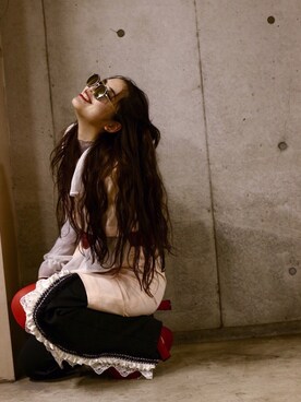 「BODY WILD（ボディーワイルド）のアイテム（パンツ）」を使った、kana tsutsuiさん（レディース・167cm）の春コーディネート