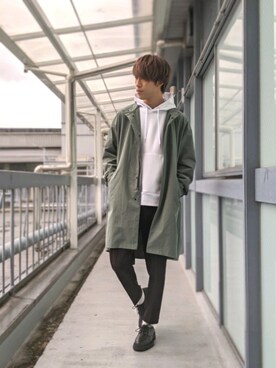「tk.TAKEO KIKUCHI（ティーケータケオキクチ）のアイテム（モッズコート）」を使った、tk.TAKEO KIKUCHI 京都藤井大丸店さん（メンズ・178cm）の冬コーディネート