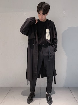 「tk.TAKEO KIKUCHI（ティーケータケオキクチ）のアイテム（トレンチコート）」を使った、tk.TAKEO KIKUCHI 京都藤井大丸店さん（メンズ・178cm）の秋コーディネート
