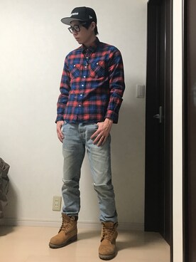 「ドラフトリーバイス」｜「アイテム（キャップ）」を使った、19kenta95さん（メンズ・169cm）の冬コーディネート
