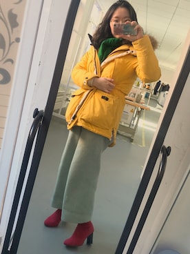 「Down Jacket 」｜Amelia .Cさん（レディース・160cm）の冬コーディネート