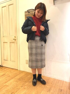 「テチチ(Te chichi)」｜「アイテム（ダウンジャケット/コート）」を使った、Iwakamiさん（レディース・160cm）の冬コーディネート