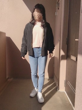 「INGNI（イング）のアイテム（MA-1）」を使った、もく ❤︎さん（レディース・154cm）の秋コーディネート