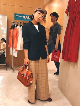 「Engineered Garments（エンジニアードガーメンツ）のアイテム（ジャケット/アウター）」を使った、yuiさん（レディース・158cm）の秋コーディネート