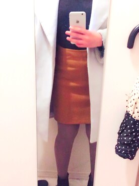 「AS KNOW AS PINKY（アズノゥアズピンキー）のアイテム（チェスターコート）」を使った、にごうさん（レディース・155cm）の冬コーディネート