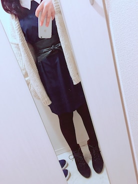 「AS KNOW AS PINKY（アズノゥアズピンキー）のアイテム（ブーティ）」を使った、にごうさん（レディース・155cm）の春コーディネート