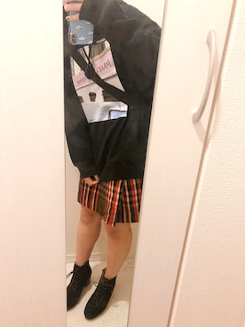 「AS KNOW AS PINKY（アズノゥアズピンキー）のアイテム（ブーティ）」を使った、にごうさん（レディース・155cm）の秋コーディネート