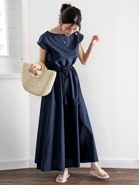 ワンピース ブルー ネイビー 青色系 コーディネート Zozotown