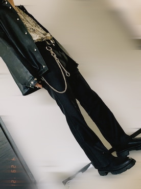 「AIVER（アイバー）のアイテム（ライダースジャケット）」を使った、rioさん（メンズ・173cm）の春コーディネート