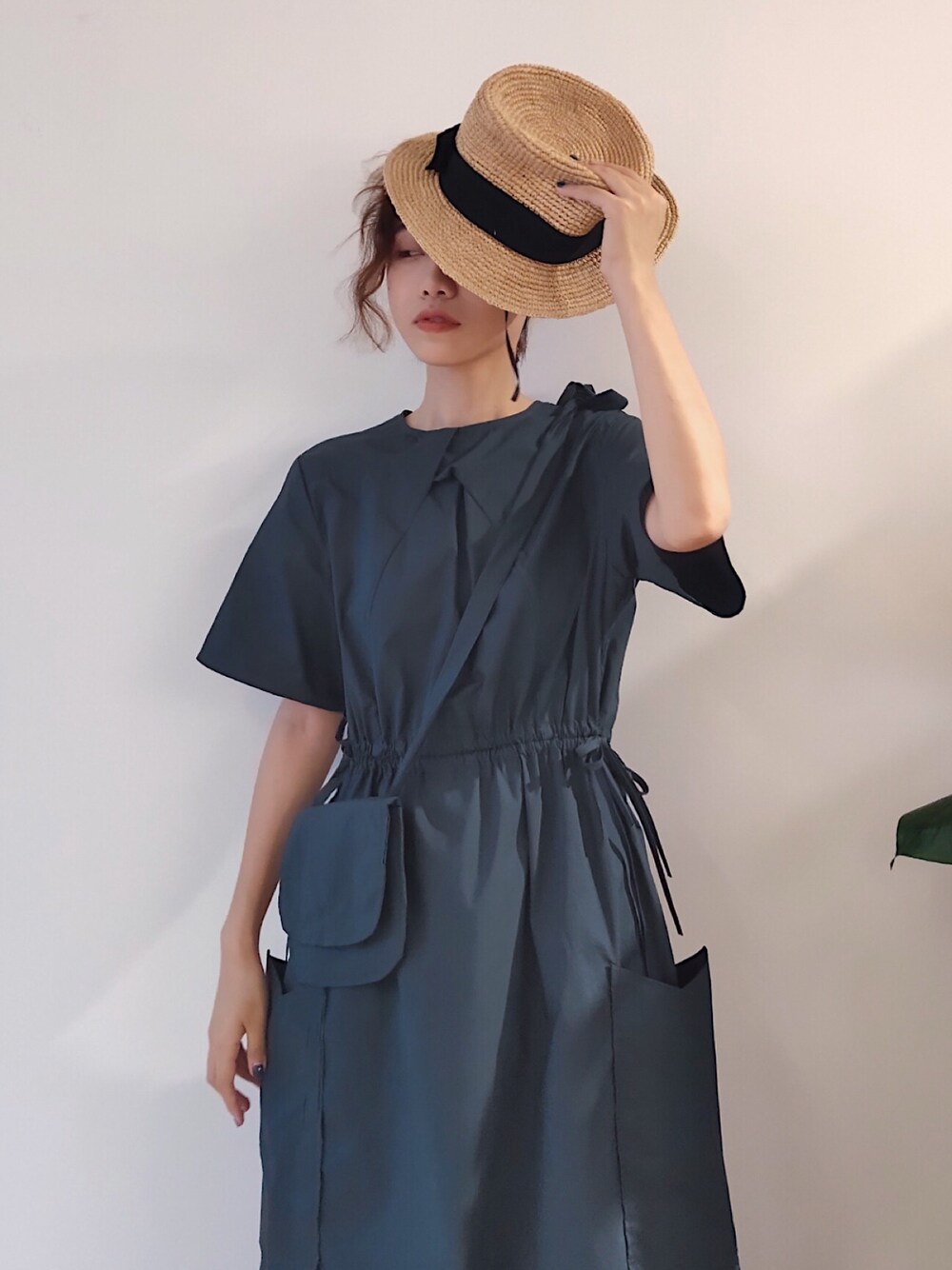 「休闲、复古、日系极简」｜「May.のアイテム（ワンピース、その他）」を使った、Aug.さん（レディース・165cm）の夏コーディネートの1枚目の写真