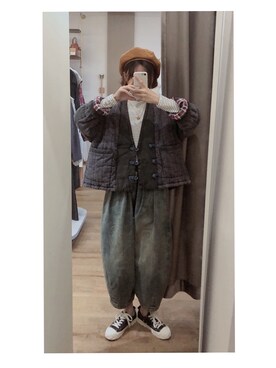 「日系极简」｜「アイテム（ブルゾン）」を使った、Aug.さん（レディース・165cm）の秋コーディネート