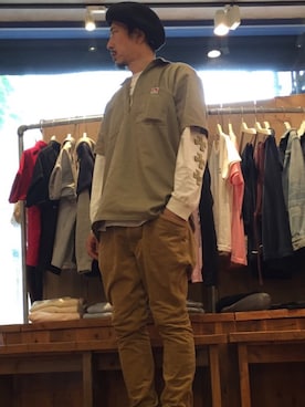 「ベンデイビス」｜「アイテム（ハンチング/ベレー帽）」を使った、BENCH AT THE GREENEさん（メンズ・173cm）の秋コーディネート