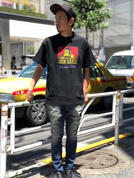 「BEN DAVIS/PROJECT LINE（ベンデイビスプロジェクトライン）のアイテム」を使った、BENCH AT THE GREENEさん（メンズ・173cm）の夏コーディネート