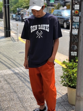 「ベンデイビス」｜「アイテム（キャップ）」を使った、BENCH AT THE GREENEさん（メンズ・173cm）の夏コーディネート