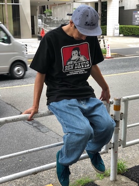 「ベンデイビス」｜「アイテム（キャップ）」を使った、BENCH AT THE GREENEさん（メンズ・173cm）の夏コーディネート