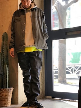 「ベンデイビス」｜「アイテム（その他アウター）」を使った、BENCH AT THE GREENEさん（メンズ・173cm）の秋コーディネート