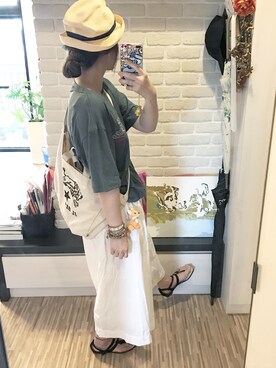 「KOOKAI（クーカイ）のアイテム」を使った、mikaさん（レディース・169cm）の夏コーディネート