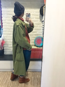 「ナチュラルスタイル」｜「アイテム（ニットキャップ/ビーニー）」を使った、mikaさん（レディース・169cm）の冬コーディネート