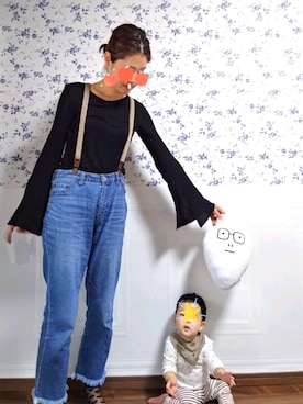 「ZARA（ザラ）のアイテム（トップス、ブラック系）」を使った、いなちゃん🌷さん（レディース・169cm）の秋コーディネート