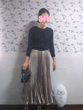 「DHOLIC（ディーホリック）のアイテム（スカート、ベージュ系）」を使った、いなちゃん🌷さん（レディース・169cm）の秋コーディネート