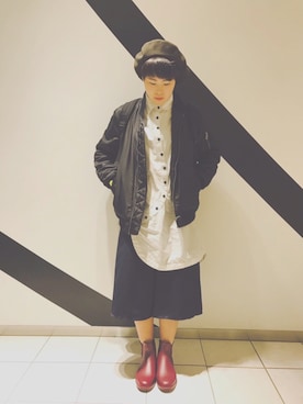 「アイテム（レインシューズ）」を使った、MIKUさん（レディース・163cm・10代）の冬コーディネート